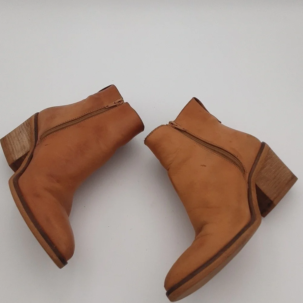 Mala vita ankle boot leather tan women 39 western festival rodeo casual y2k